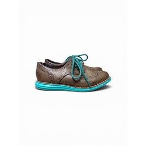 Skechers Brown Leather Lace Up Wingtip Casual Oxfords Shoes Women's US 7